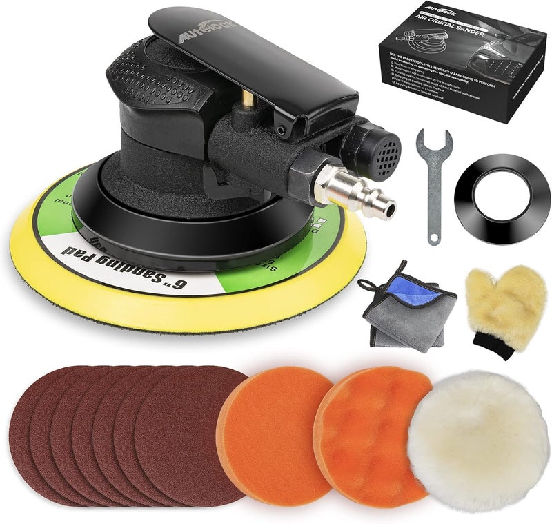 Autolock 6 Inches Air Random Orbital Sander, Pneumatic Palm Car Sanders For Wood Polisher Metal, Auto Body Work, Da Sanders, Dual-action Sander - Image 1